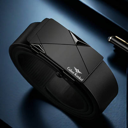 Men Leather Belt - Automatic Buckle High-Quality Cowhide