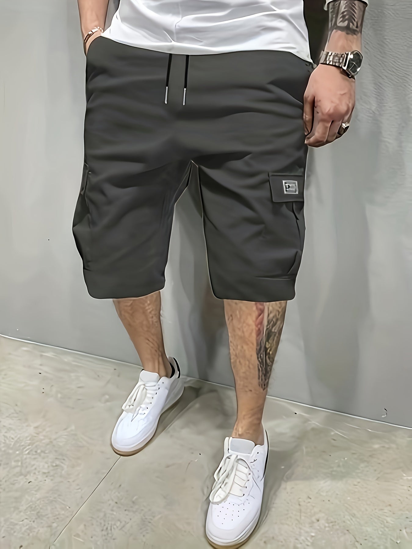 Men 3 Pack - Comfortable Cargo Shorts with Drawstring Waist