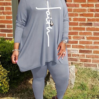 Plus Size Letter Print 