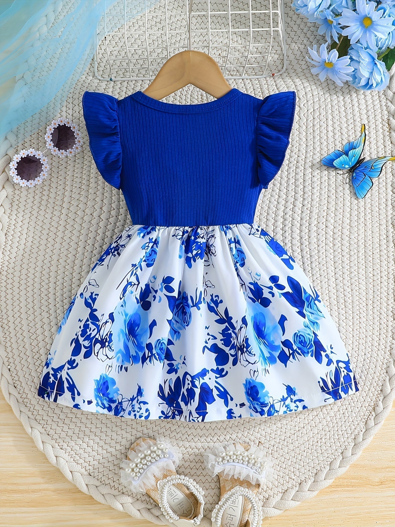 Floral Ruffle Sleeve Dress 