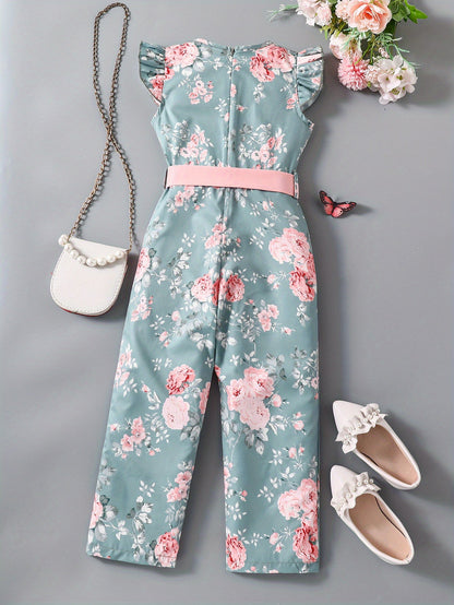 Girls Flutter Sleeve Jumpsuit