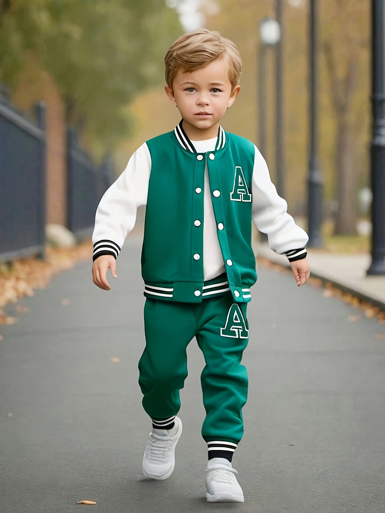 Boys 2 pcs Knit Baseball Suit - Stylish Fall/Winter Wear
