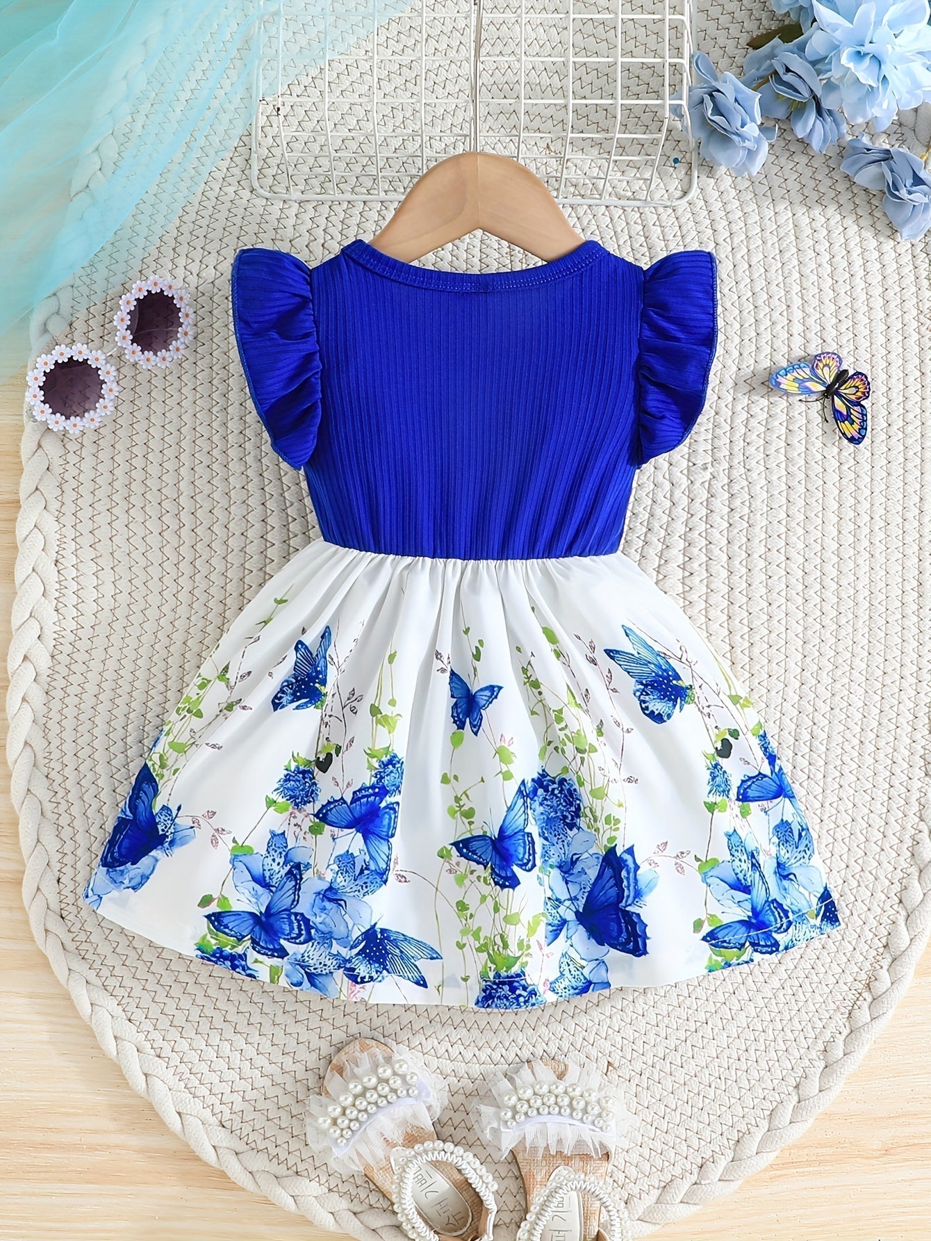 Floral Ruffle Sleeve Dress 