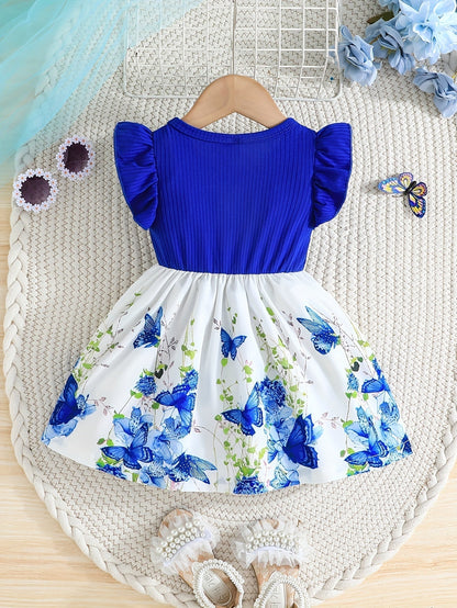 Floral Ruffle Sleeve Dress 