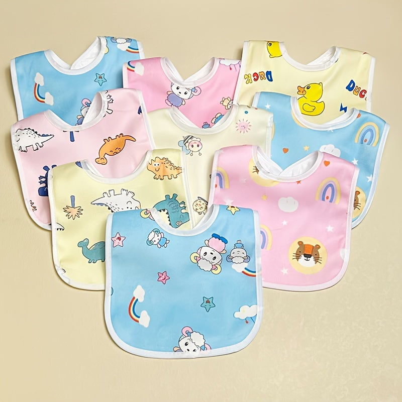 Kids Velvet Bib Set - Cartoon Waterproof and U-shaped for Newborn Bibs