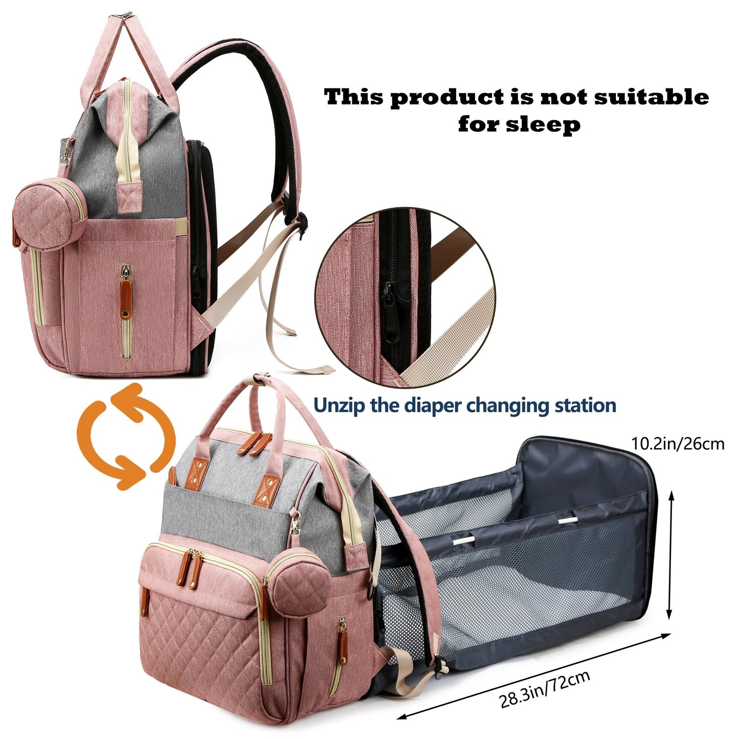 Lamroro Diaper Backpack with Changing Station