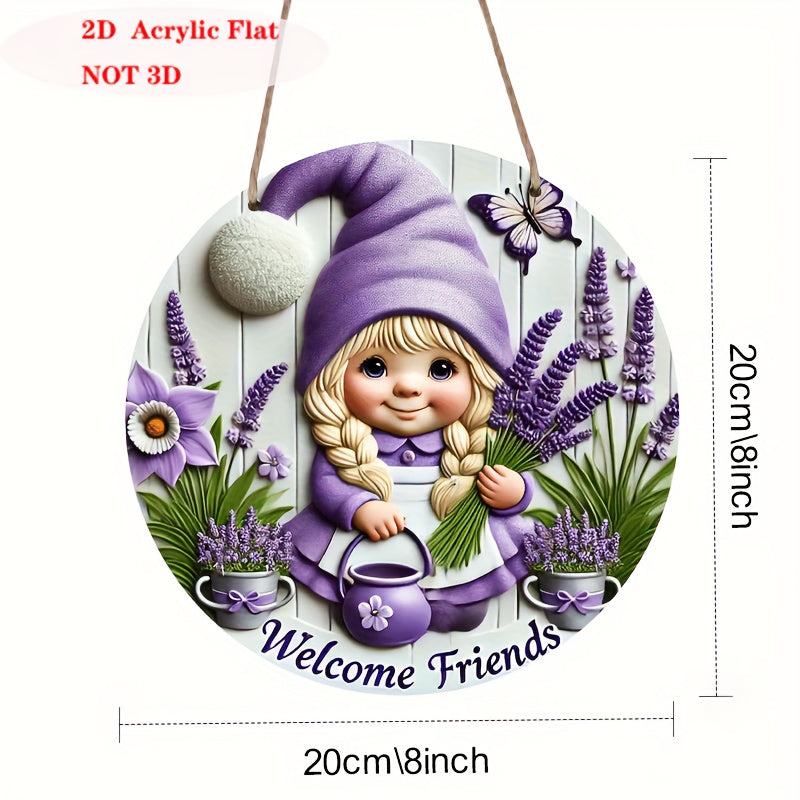 Farmhouse Wooden Welcome-Friends Sign, Lily & Butterfly Decor