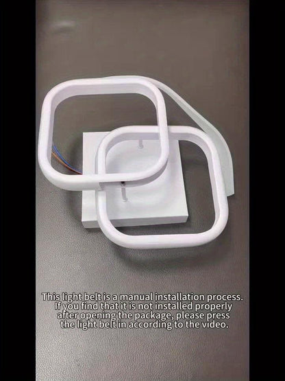 Modern Square LED Ceiling Light Fixture, Dimmable Metal