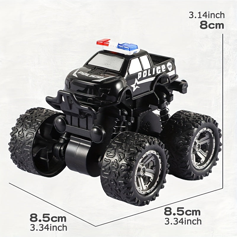 Rotatable Police Car Stunt Vehicle – 4WD Inertial Toy Fun