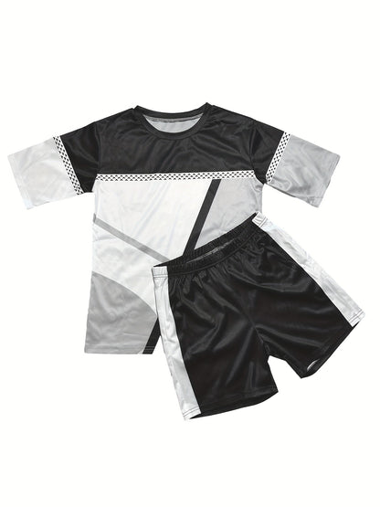 Patchwork Print Two-piece Set