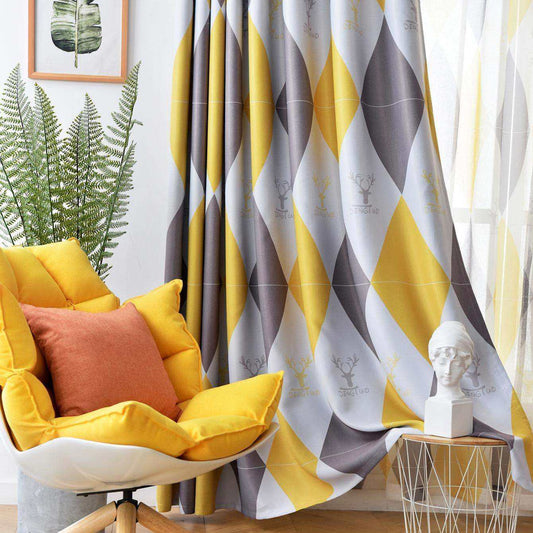 Color Block Blackout Curtain