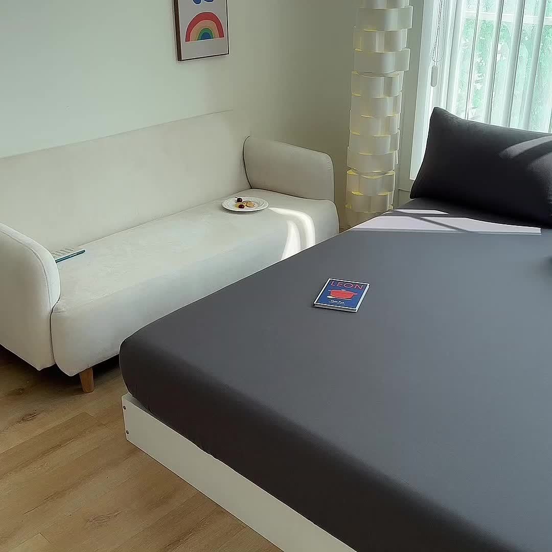 1pc A new Light Beige-friendly soft and comfortable fitted sheet suitable for bedroom mattress protection cover