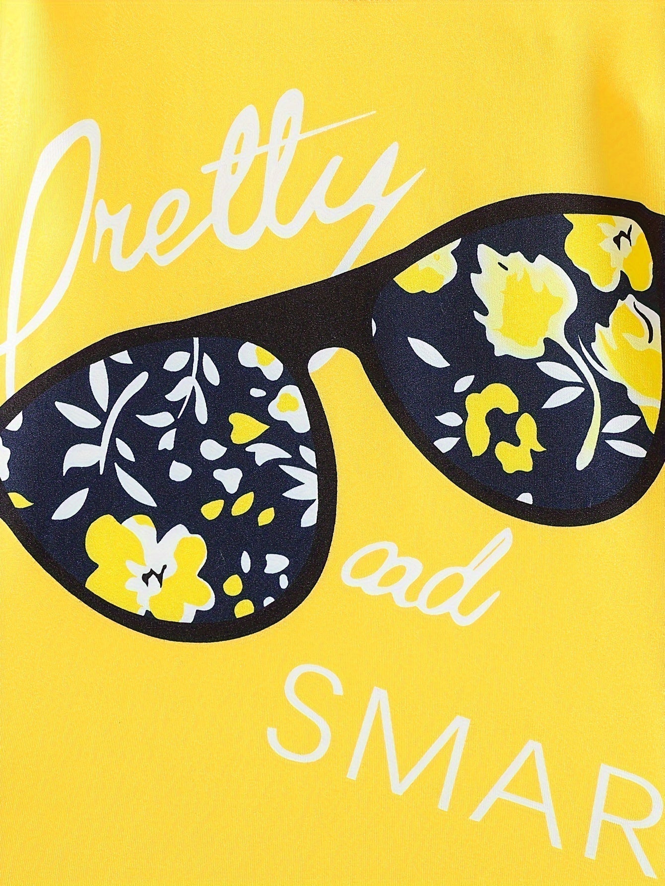 2 pcs Girls Party Outfit - Graphic Tee & Floral Leggings