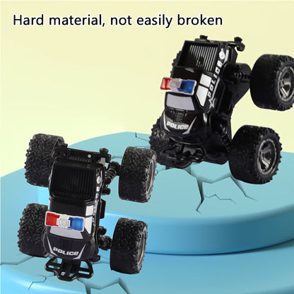 Rotatable Police Car Stunt Vehicle – 4WD Inertial Toy Fun