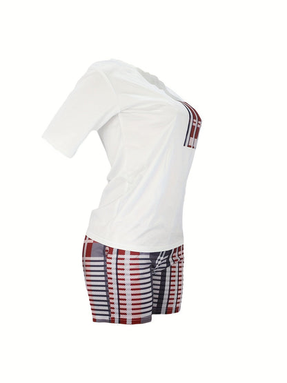 Patchwork Print Two-piece Set