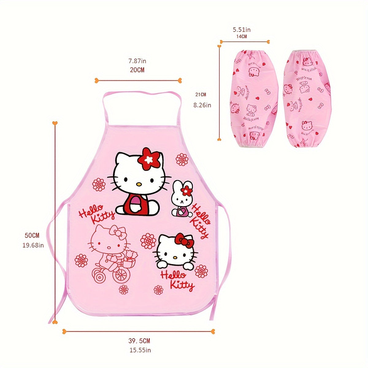 Hello Kitty Kids Apron - Sleeve Cover, Craft & Kitchen Apron, Polyester