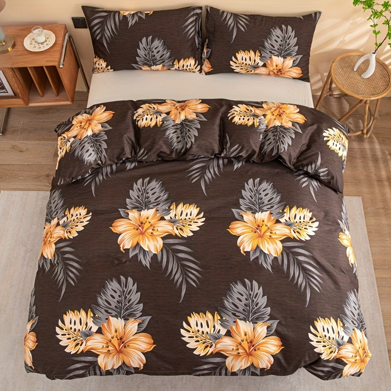  Tropical Floral Bedding Set 3 pcs