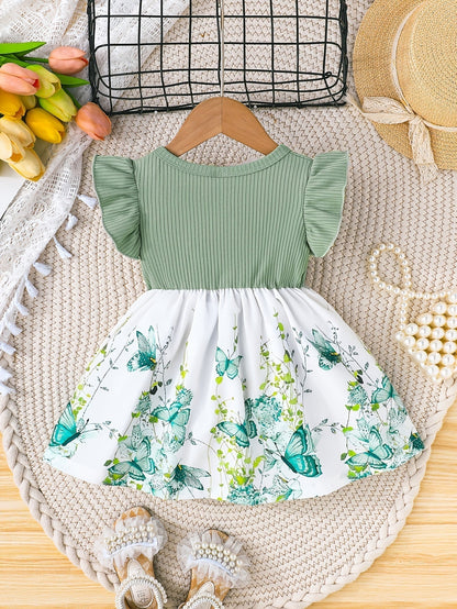 Floral Ruffle Sleeve Dress 