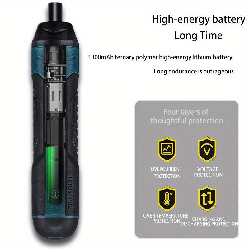3.6V Lithium Cordless Screwdriver - Electric Set with 4 Torque