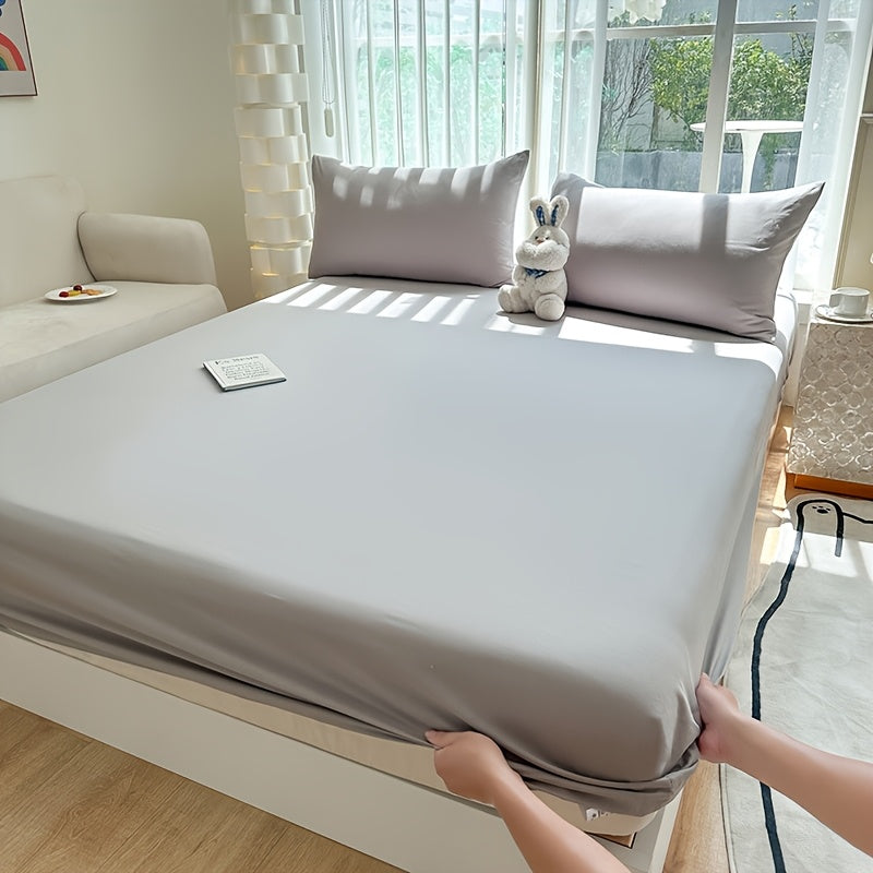 1pc A new Light Beige-friendly soft and comfortable fitted sheet suitable for bedroom mattress protection cover