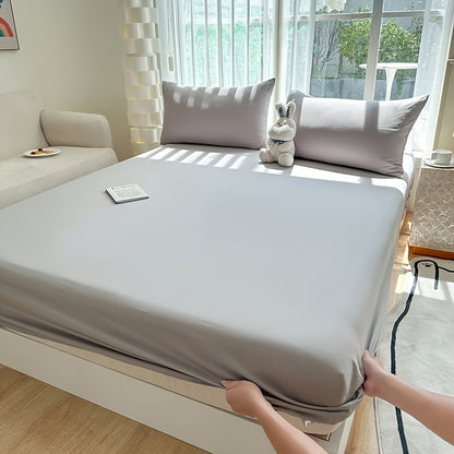 1pc A new Light Beige-friendly soft and comfortable fitted sheet suitable for bedroom mattress protection cover