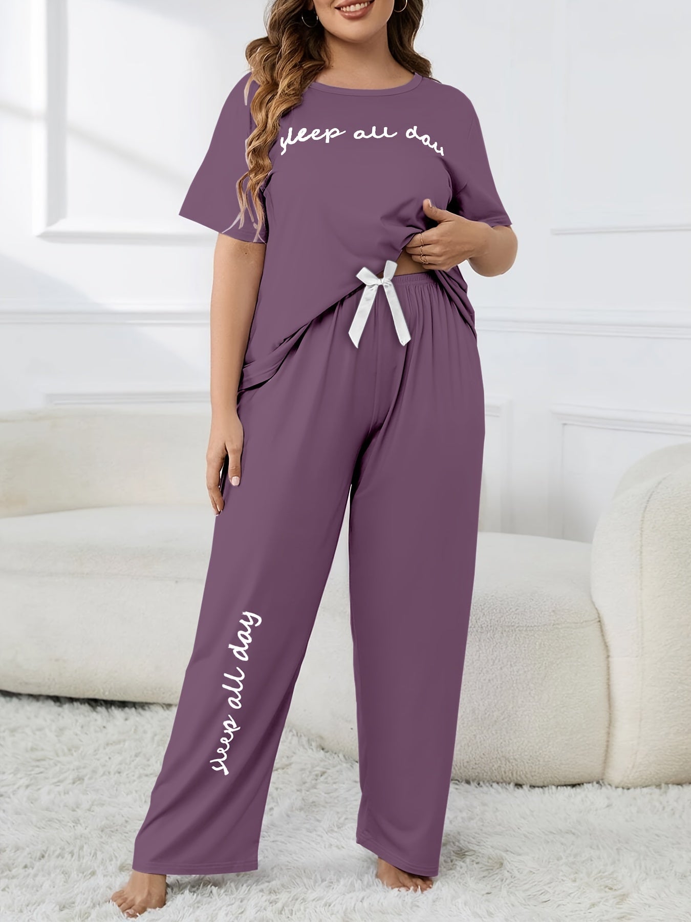 Plus Size Keep All Day Pajama Set - Elegant Comfort Wear
