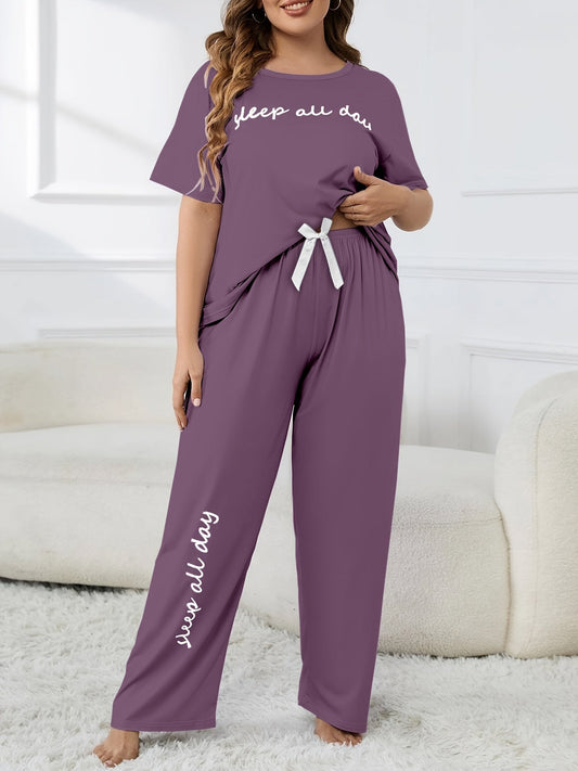 Plus Size Keep All Day Pajama Set - Elegant Comfort Wear