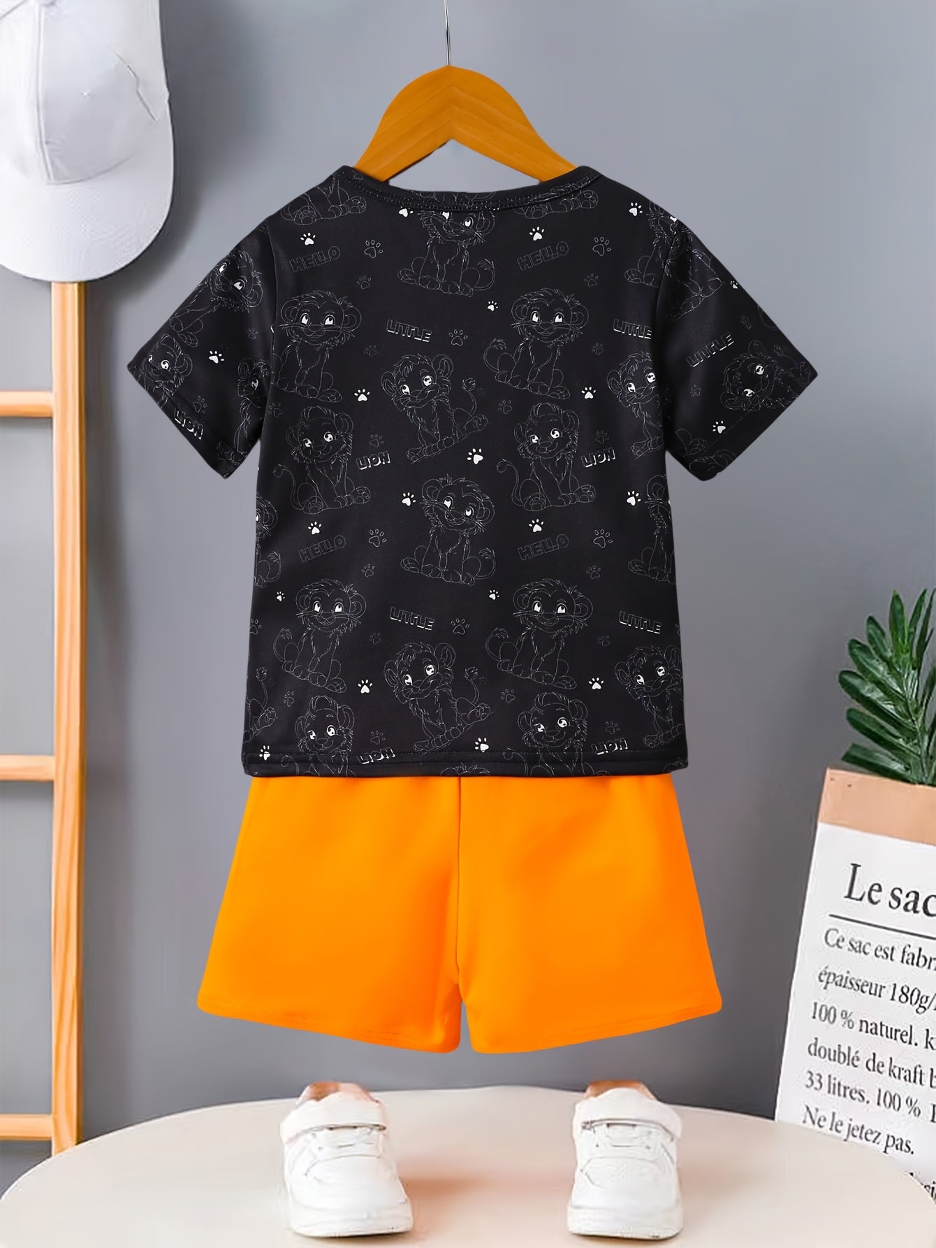 Boys Little Lion Print T-Shirt and Shorts Set