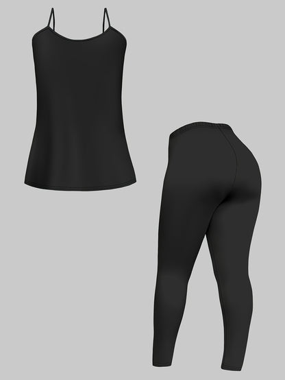 Plus Size Leopard Cardigan, Tank Top & Pants Set - Stretchy & Stylish