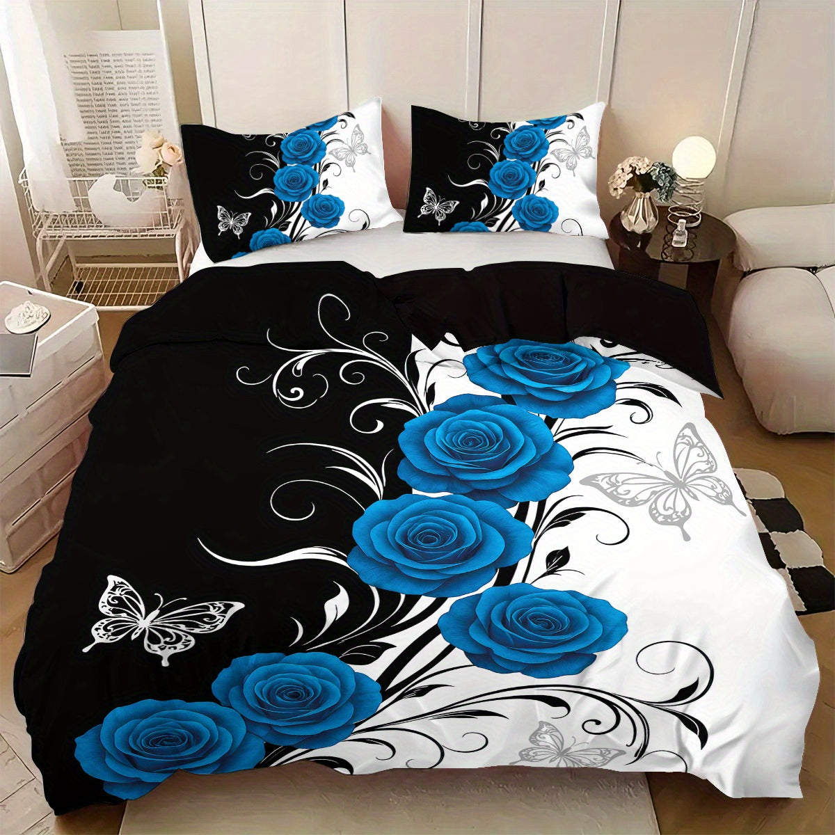3pcs set (1 duvet cover, 2 pillowcases, no filling) - Polyester