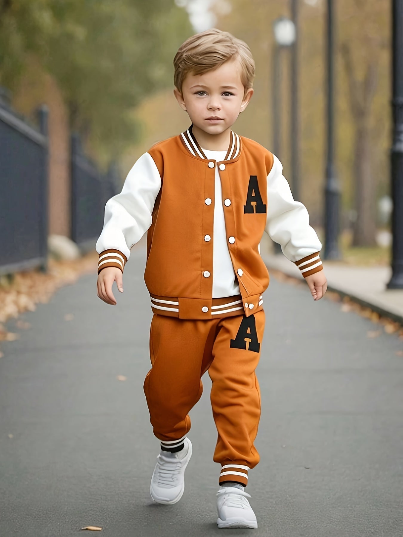 Boys 2 pcs Knit Baseball Suit - Stylish Fall/Winter Wear