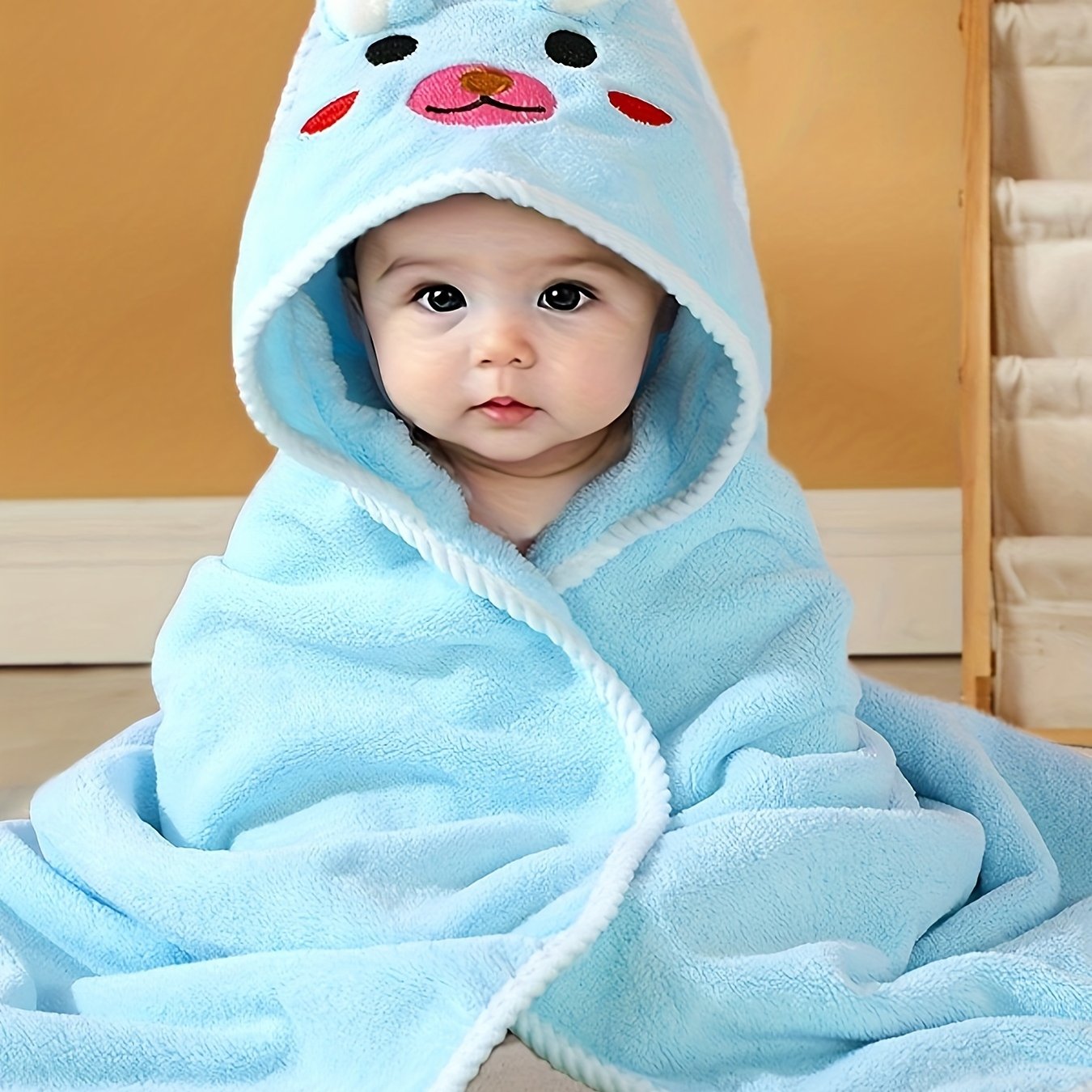 Animal Hooded Baby Bathrobe - Soft & Absorbent for Bath,100% Polyester