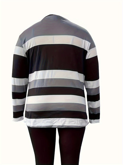 Fashion Striped Large Size T-shirt