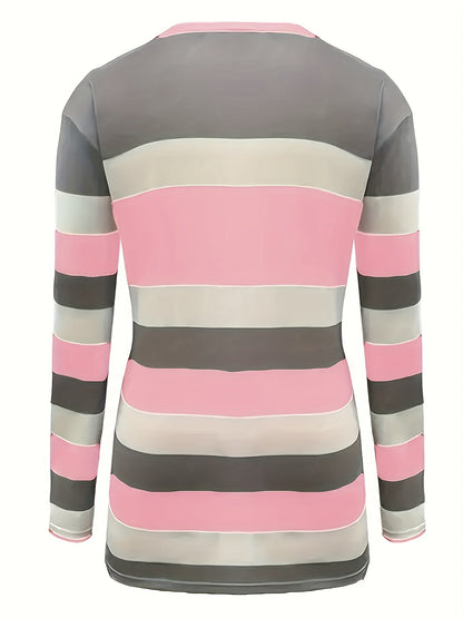 Fashion Striped Large Size T-shirt