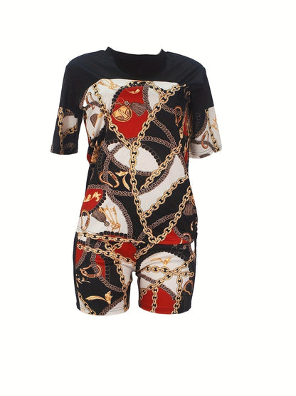 Patchwork Print Two-piece Set