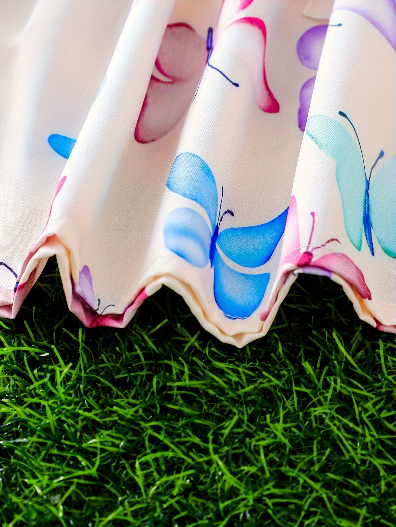 Girls Butterfly Print Dress and Hat Set - Adorable Holiday Outfit