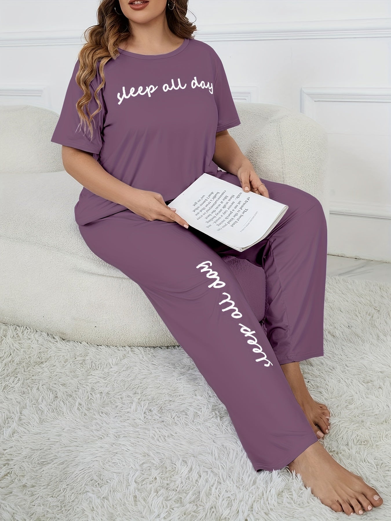 Plus Size Keep All Day Pajama Set - Elegant Comfort Wear
