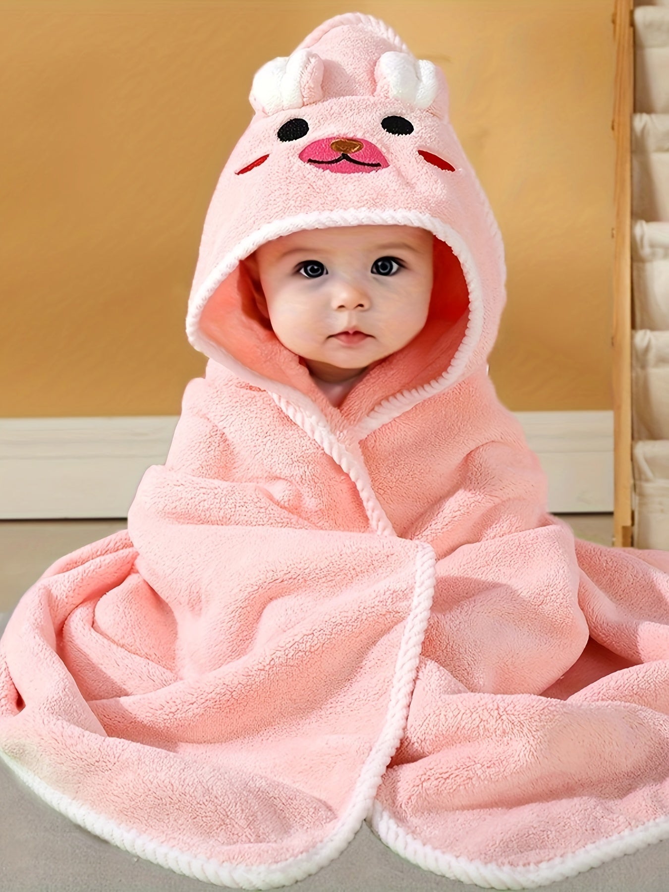 Animal Hooded Baby Bathrobe - Soft & Absorbent for Bath,100% Polyester