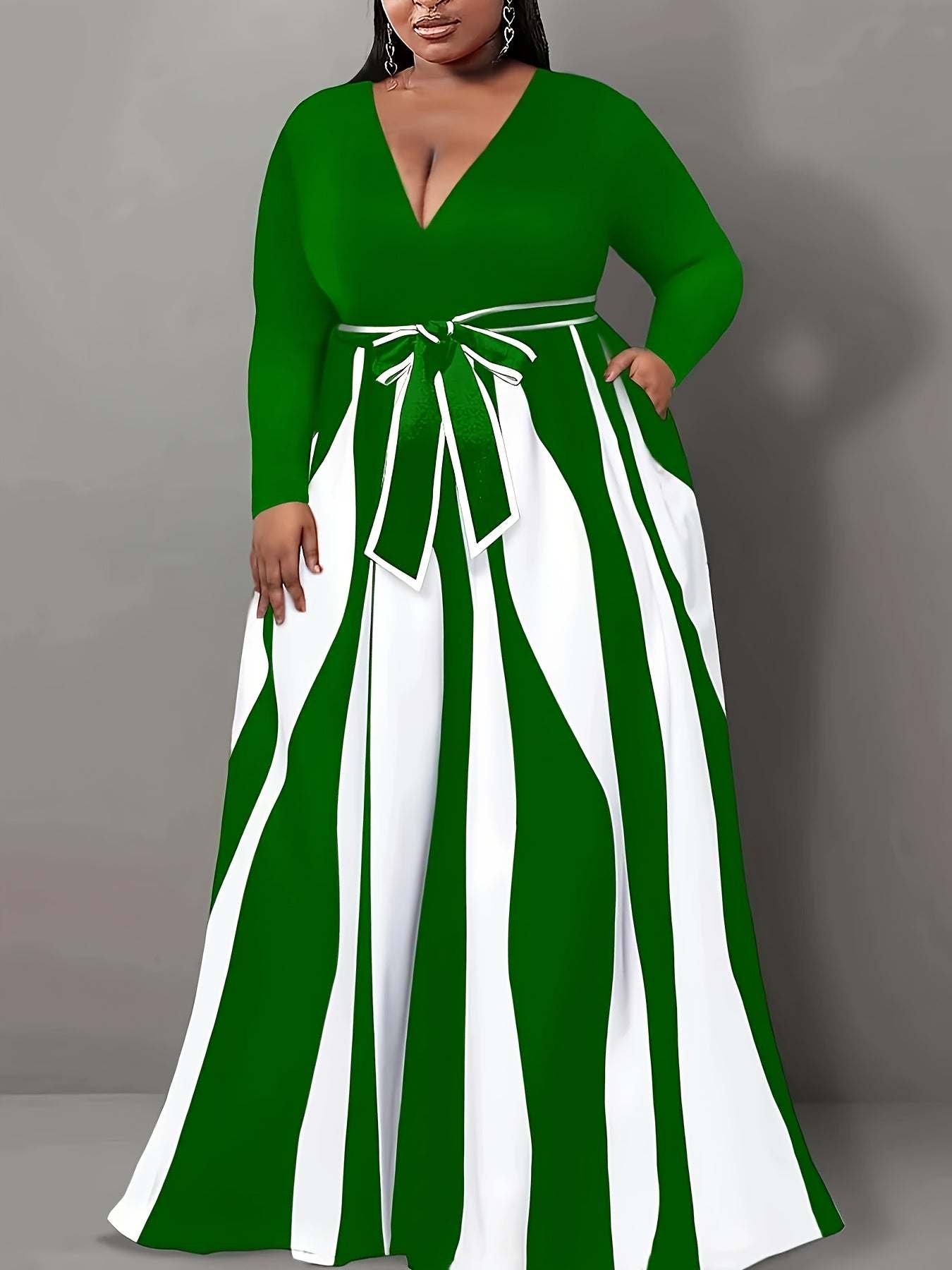 Maxi Dress - Elegant Plus Size, High Stretch Fashion