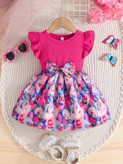 Floral Ruffle Sleeve Dress 