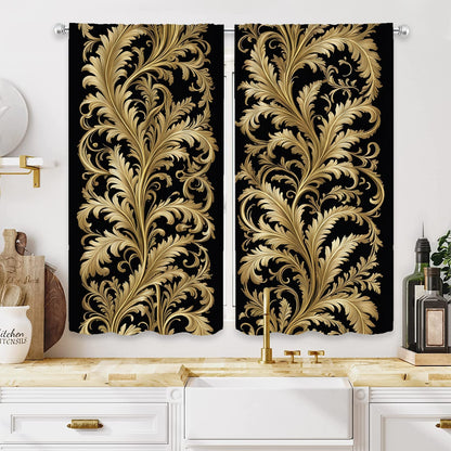 Black and Golden Baroque Style Curtains