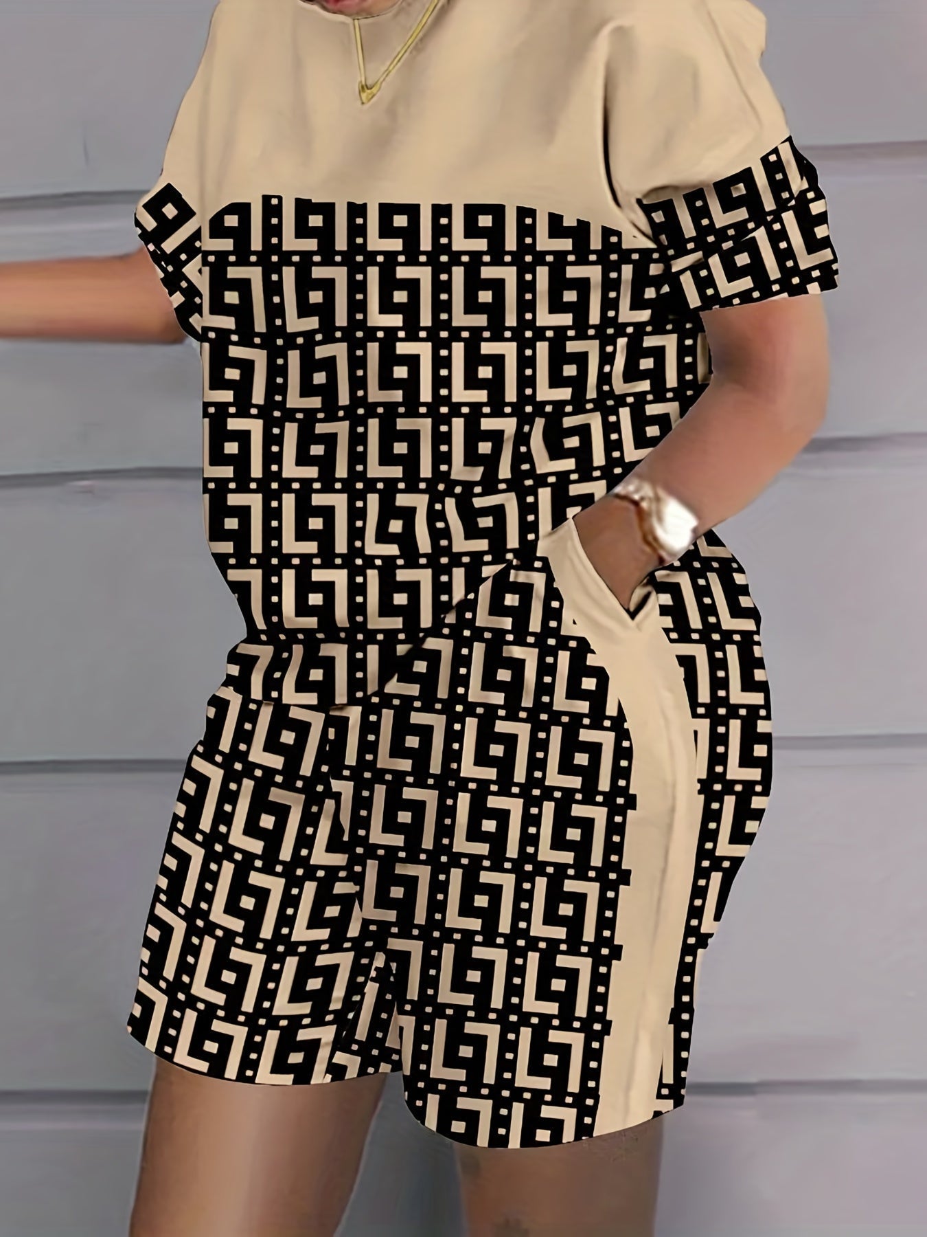 Patchwork Print Two-piece Set