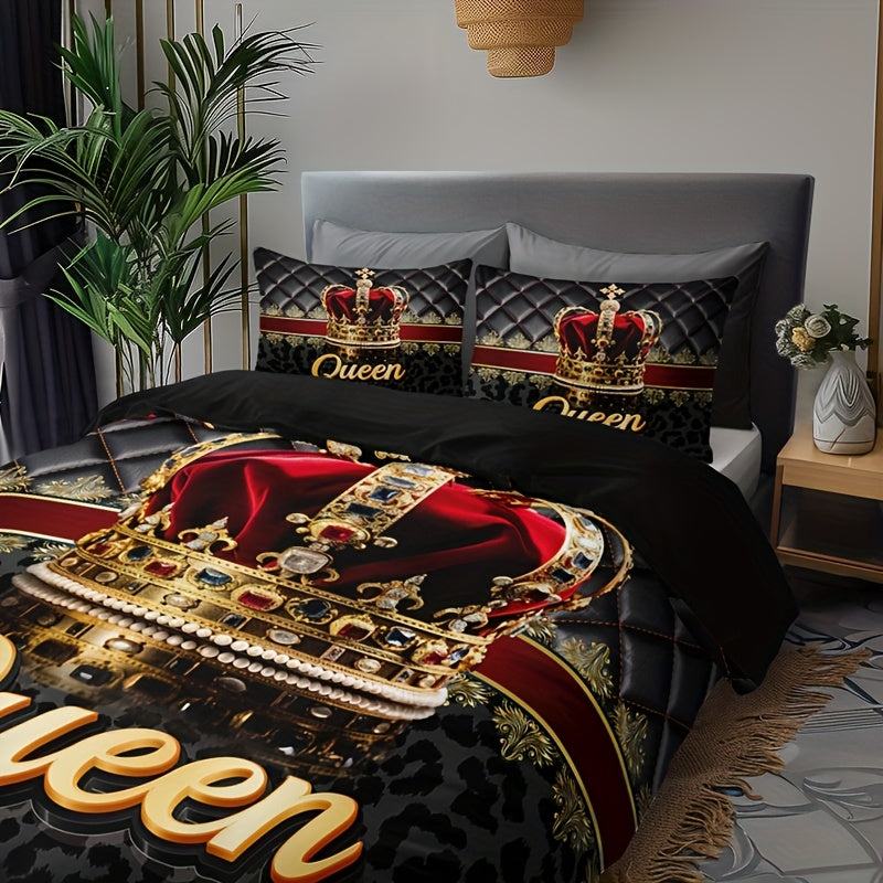 Leopard Print Quilt Cover Set - Stylish Home Decor,  Polyester