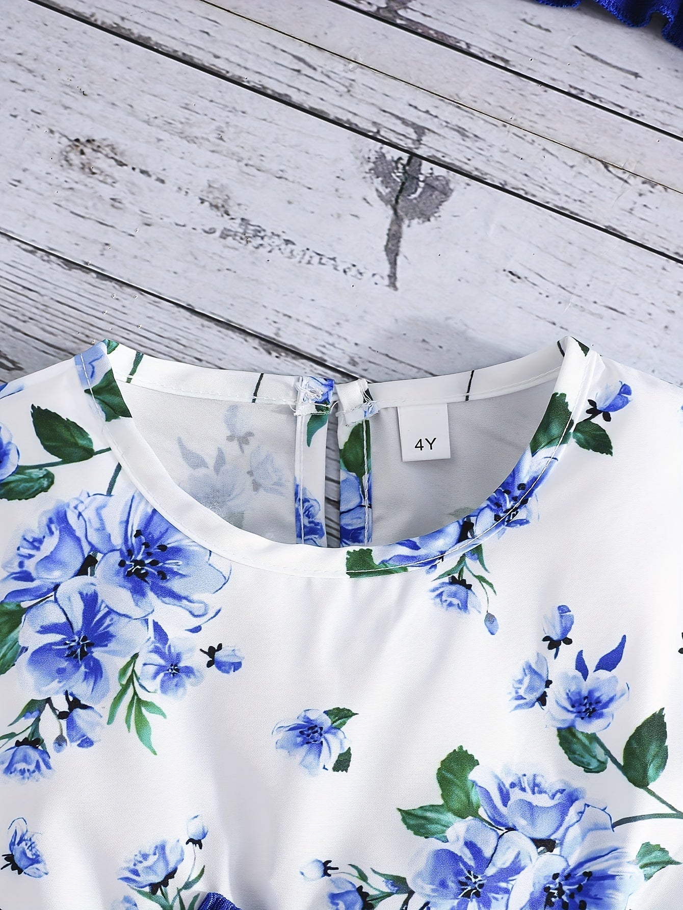 Girl Flower Print Vest Dress and Solid Jacket