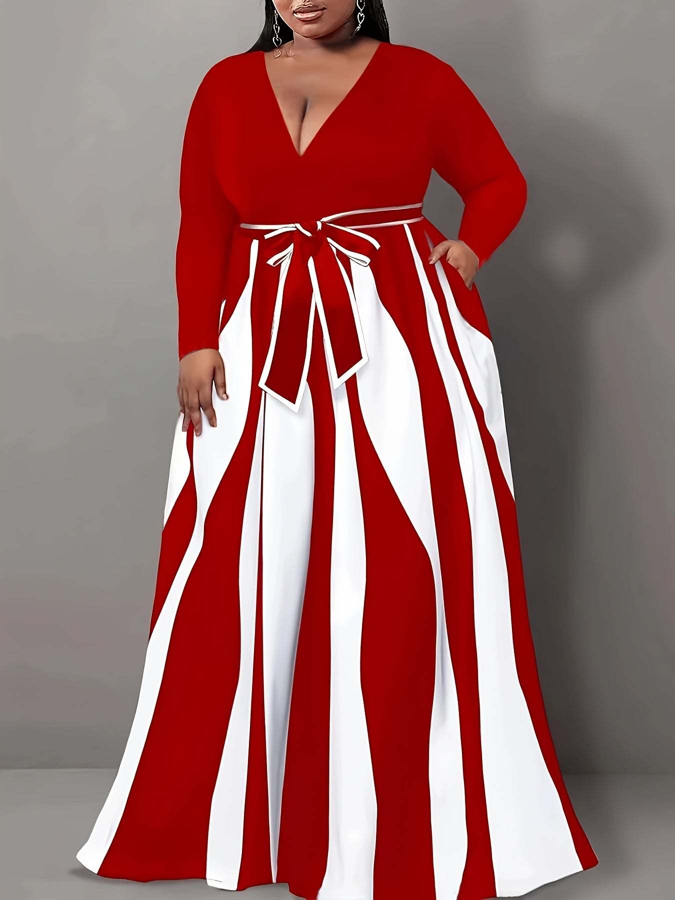 Maxi Dress - Elegant Plus Size, High Stretch Fashion