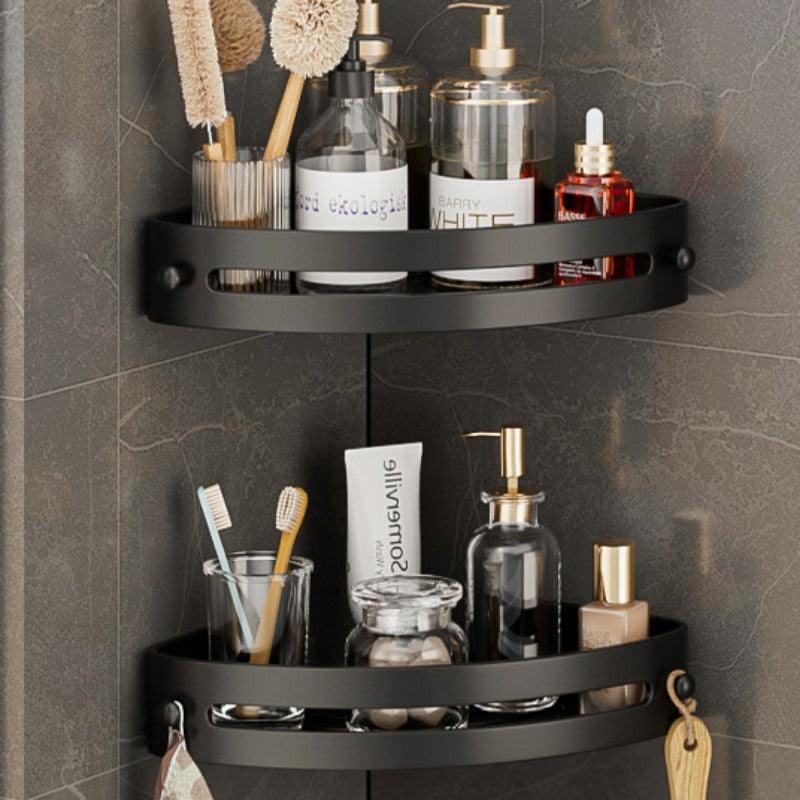 2 pcs Modern No-Drill Corner Shelves - Durable ABS Storage Racks