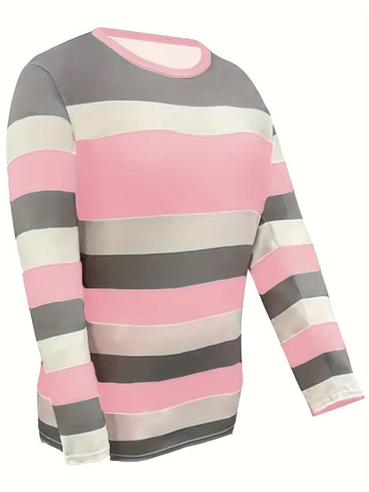 Fashion Striped Large Size T-shirt