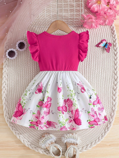 Floral Ruffle Sleeve Dress 