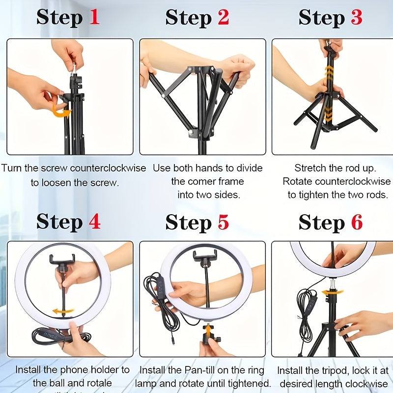 LED Selfie Ring Light with Tripod Stand -  12 inch, USB Powered