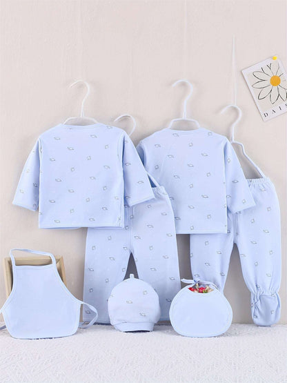 Girls Outfit Set -  7 pcs, Soft Cotton, All-Season,  Bear Themed